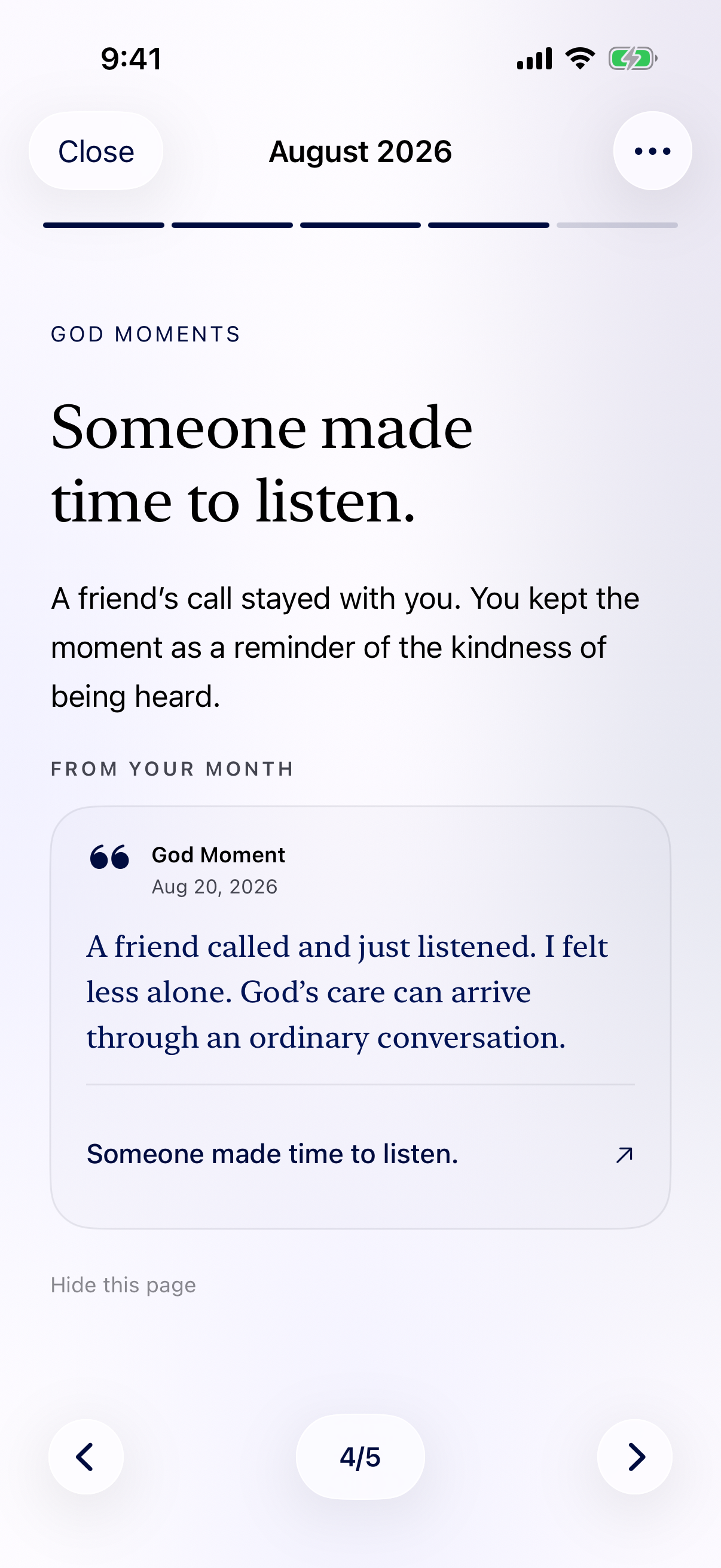 An August monthly Memory revisiting that God moment, with a dated excerpt and a link to the original entry.